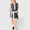 Layered-effect tailored dress