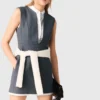 Layered-effect tailored dress