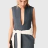 Layered-effect tailored dress
