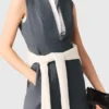 Layered-effect tailored dress