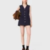 Layered-effect wool-blend jumpsuit Layered-effect wool-blend jumpsuit