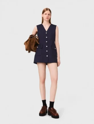 Layered-effect wool-blend jumpsuit Layered-effect wool-blend jumpsuit