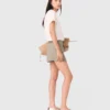 Layered linen blend shorts