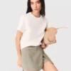 Layered linen blend shorts