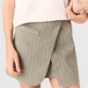 Layered linen blend shorts