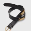 Leather belt with chain details Leather belt with chain details