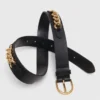 Leather belt with chain details Leather belt with chain details