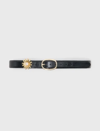 Leather belt with removable jewel Leather belt with removable jewel