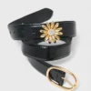 Leather belt with removable jewel Leather belt with removable jewel