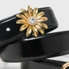 Leather belt with removable jewel Leather belt with removable jewel