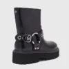 Leather biker boots