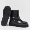 Leather biker boots