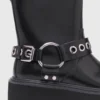 Leather biker boots