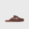 Leather boat mules Leather boat mules