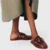 Leather boat mules Leather boat mules