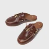 Leather boat mules Leather boat mules