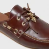 Leather boat mules Leather boat mules