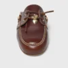 Leather boat mules Leather boat mules