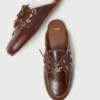 Leather boat mules Leather boat mules