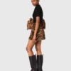 Leopard faux fur mini skirt Leopard faux fur mini skirt