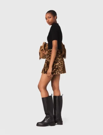 Leopard faux fur mini skirt Leopard faux fur mini skirt