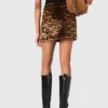 Leopard faux fur mini skirt Leopard faux fur mini skirt