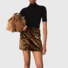 Leopard faux fur mini skirt Leopard faux fur mini skirt