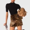Leopard faux fur mini skirt Leopard faux fur mini skirt