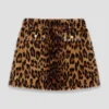 Leopard faux fur mini skirt Leopard faux fur mini skirt