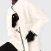 Lined coat with contrasting ribbon Lined coat with contrasting ribbon