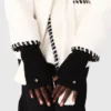 Lined coat with contrasting ribbon Lined coat with contrasting ribbon