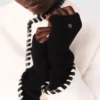 Lined coat with contrasting ribbon Lined coat with contrasting ribbon