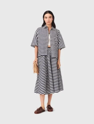 Linen-blend midi skirt Linen-blend midi skirt