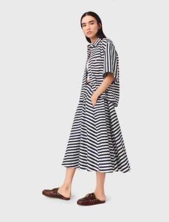 Linen-blend midi skirt Linen-blend midi skirt