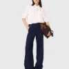 Linen-blend sailor trousers Linen-blend sailor trousers