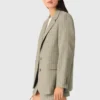 Linen blend suit jacket