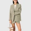 Linen blend suit jacket