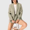 Linen blend suit jacket