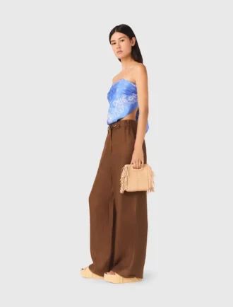 Linen-blend trousers