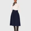 Long cotton skirt with belt Long cotton skirt with belt