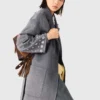 Long double-faced rhinestone coat Long double-faced rhinestone coat