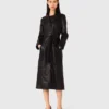 Long leather trench coat