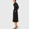 Long leather trench coat