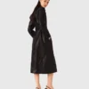 Long leather trench coat