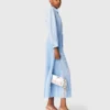 Long pleated dress with eyelets Long pleated dress with eyelets