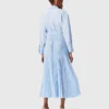Long pleated dress with eyelets Long pleated dress with eyelets