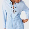 Long pleated dress with eyelets Long pleated dress with eyelets