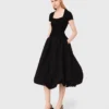 Long ribbed knit and taffeta dress Long ribbed knit and taffeta dress