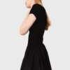 Long ribbed knit and taffeta dress Long ribbed knit and taffeta dress