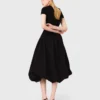 Long ribbed knit and taffeta dress Long ribbed knit and taffeta dress